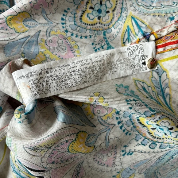 Zara Paisley Floral Silky Satin Printed Shirt  Blouse Size XS Blogger favorite - Picture 7 of 8